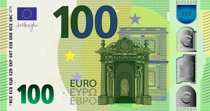 euro €100 bills